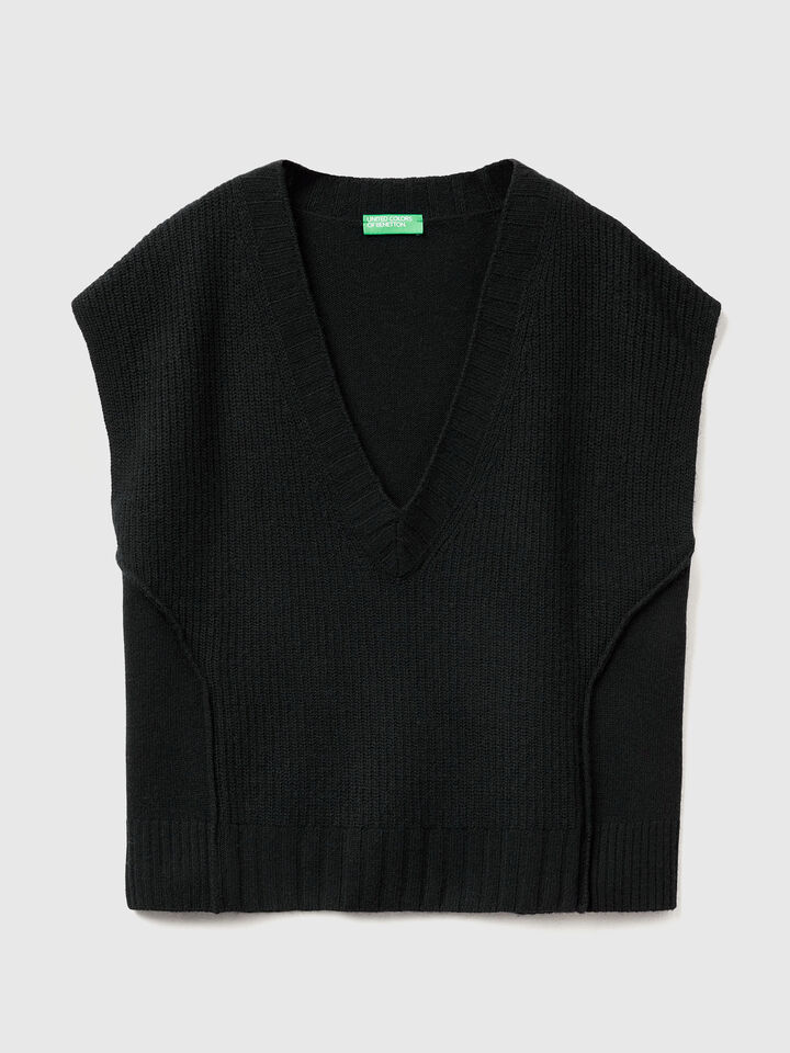 S/L V NECK SWEATER Damen image number 5